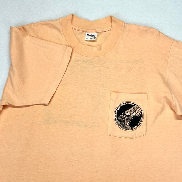 Vtg Columbia STS-28 Peach T-Shirt Nasa Space Shuttle Tag Size L DOD USA Cotton - Picture 6 of 13